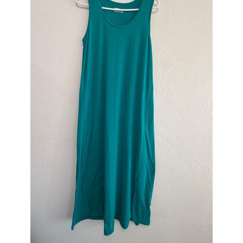 Columbia PFG Womens Teal Green Sleeveless Maxi Dress Pockets XL9488 Medium
